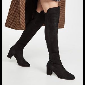 Stuart Weitzman Over the Knee Suede Black Boot